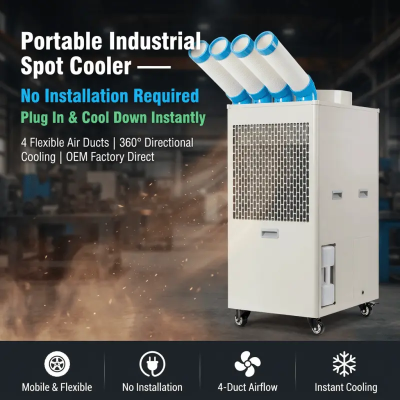 OEM کسٹم لوگو انڈسٹریل پورٹ ایبل ایئر کنڈیشنر 110V 220V 380V ملٹی وولٹیج کم MOQ فیکٹری براہ راست سپلائی OEM کسٹم لوگو انڈسٹریل پورٹ ایبل ایئر کنڈیشنر 110V 220V 380V ملٹی وولٹیج کم MOQ فیکٹری براہ راست سپلائی